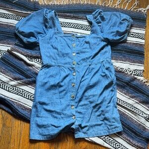 Old Navy Denim Blue Puff Sleeve Blouse